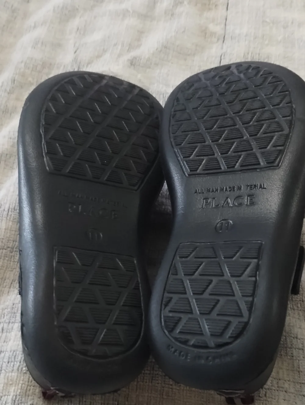 The Children's Place Black Slip-On Water Sandals with Maroon Accent
